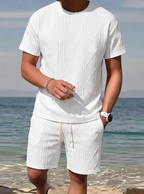 Men's Breathable Textured 2-Piece Summer Set