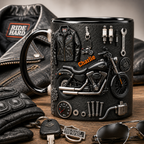 Personalized Biker Mug 3D Effect – Custom Name Motorcycle Gift for Riders & Motorcycle Lovers