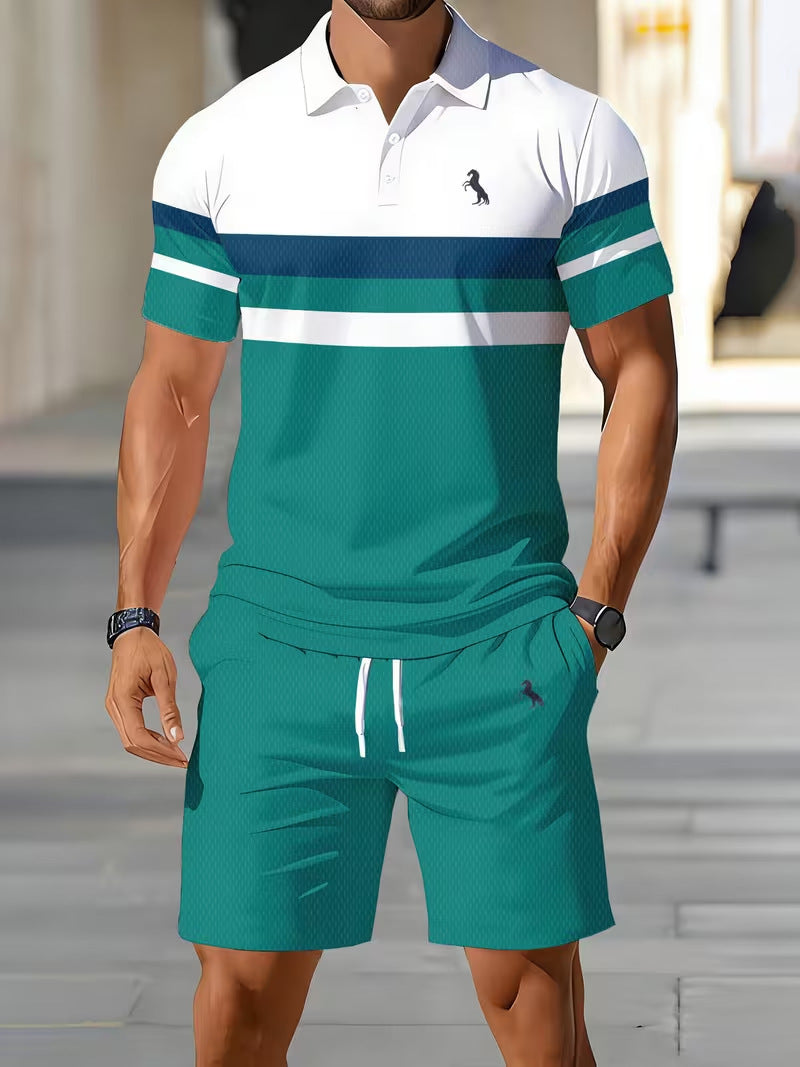 🔥Men's Casual Polo Shorts Set
