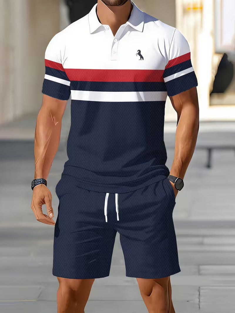 🔥Men's Casual Polo Shorts Set