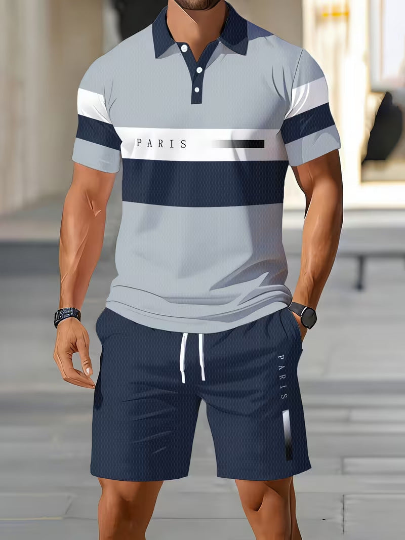🔥Men's Casual Polo Shorts Set