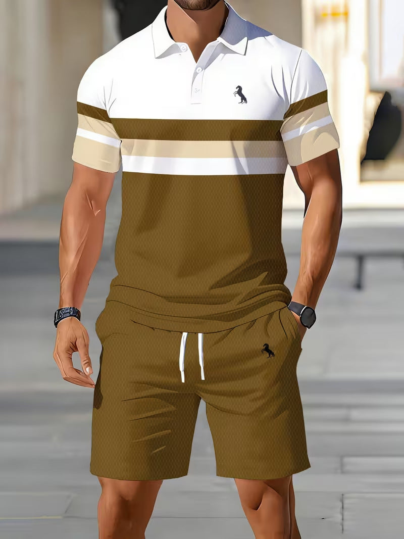 🔥Men's Casual Polo Shorts Set