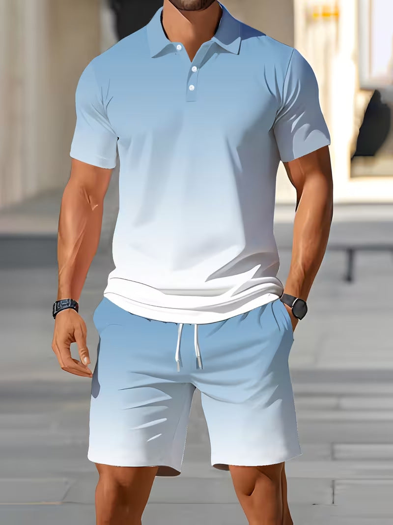 🔥Men's Casual Polo Shorts Set