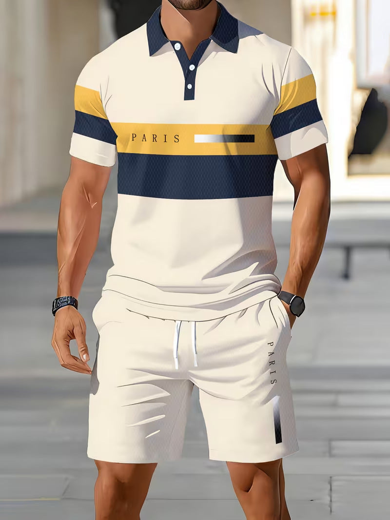 🔥Men's Casual Polo Shorts Set