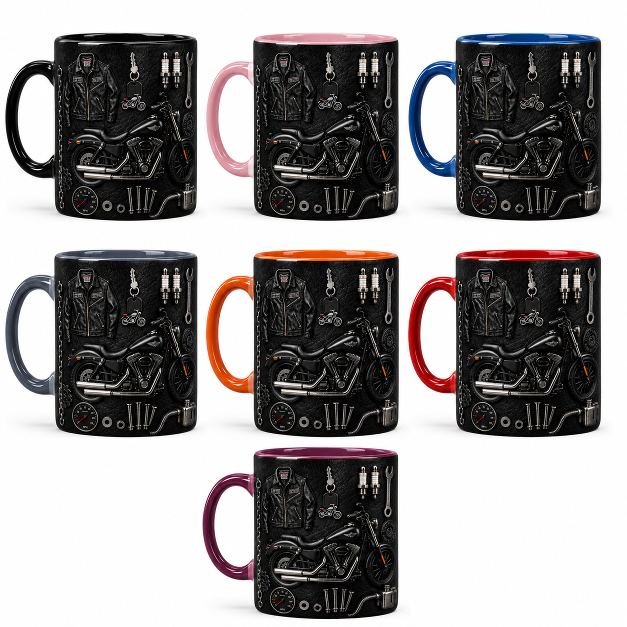 Personalized Biker Mug 3D Effect – Custom Name Motorcycle Gift for Riders & Motorcycle Lovers