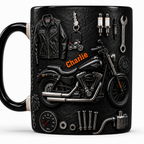 Personalized Biker Mug 3D Effect – Custom Name Motorcycle Gift for Riders & Motorcycle Lovers